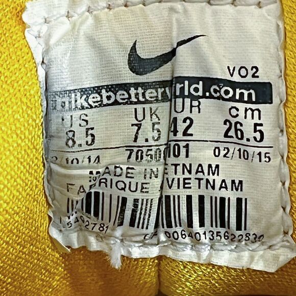 2015 Nike Air Flight Huarache White Gold Purple Kobe Rare 705005 101 Rare Sz 8.5 - Picture 9 of 9